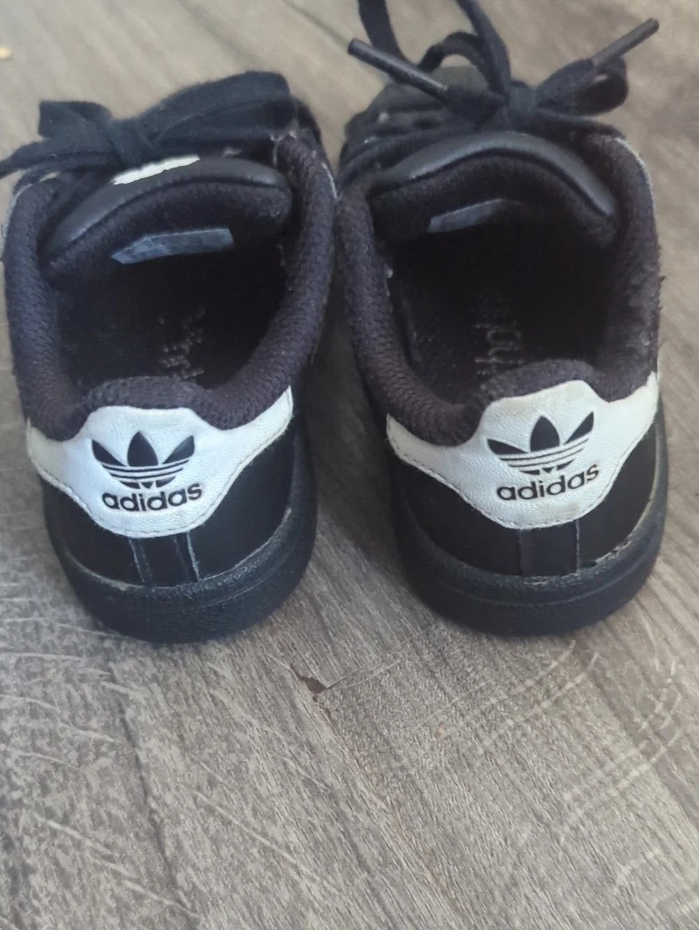 adidas Kids Black & White Shell-Toe Sneakers